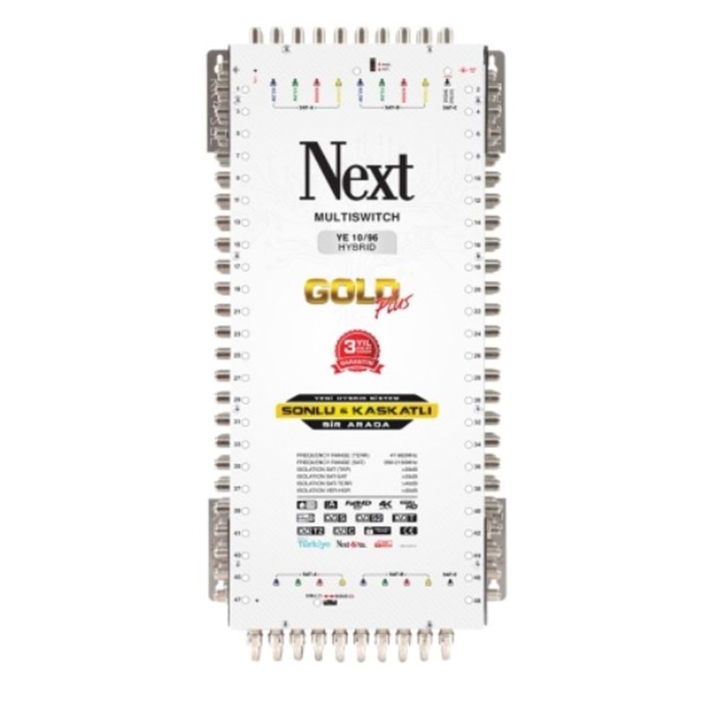 Next YE-10/96 Hybrid Sonlu ve Kaskatlı Bir Arada Gold Plus Multiswitch Uydu Santrali