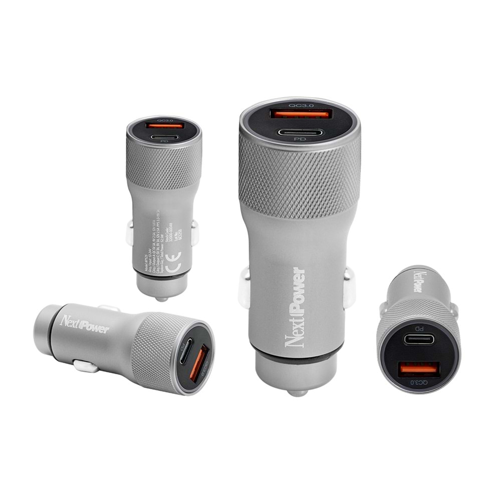 Next Power NP525 USB/PD Araç içi Hızlı Şarj Adaptörü - Gri
