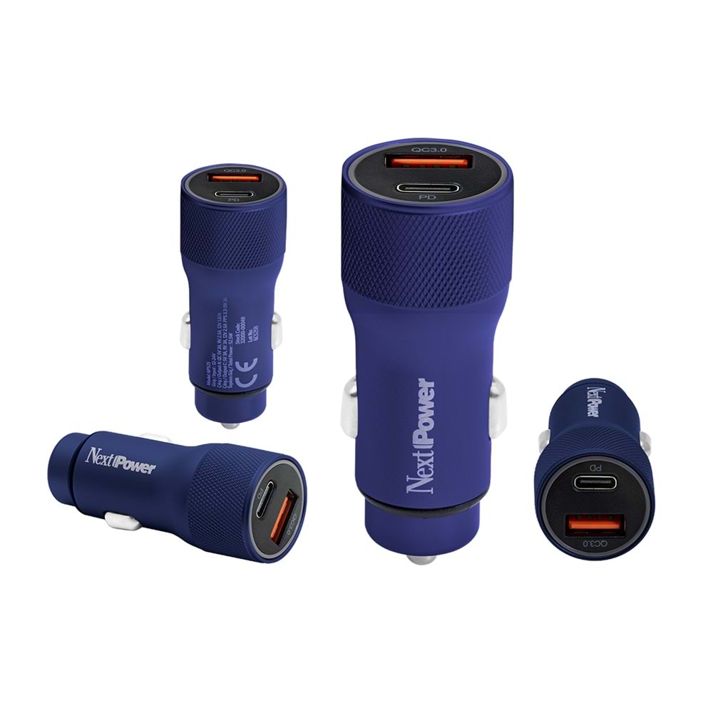 Next Power NP525 USB/PD Araç içi Hızlı Şarj Adaptörü - Lacivert
