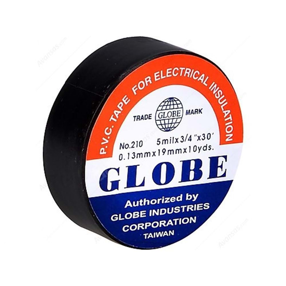 Globe Siyah İzole Bant 0.13mm x 19mm