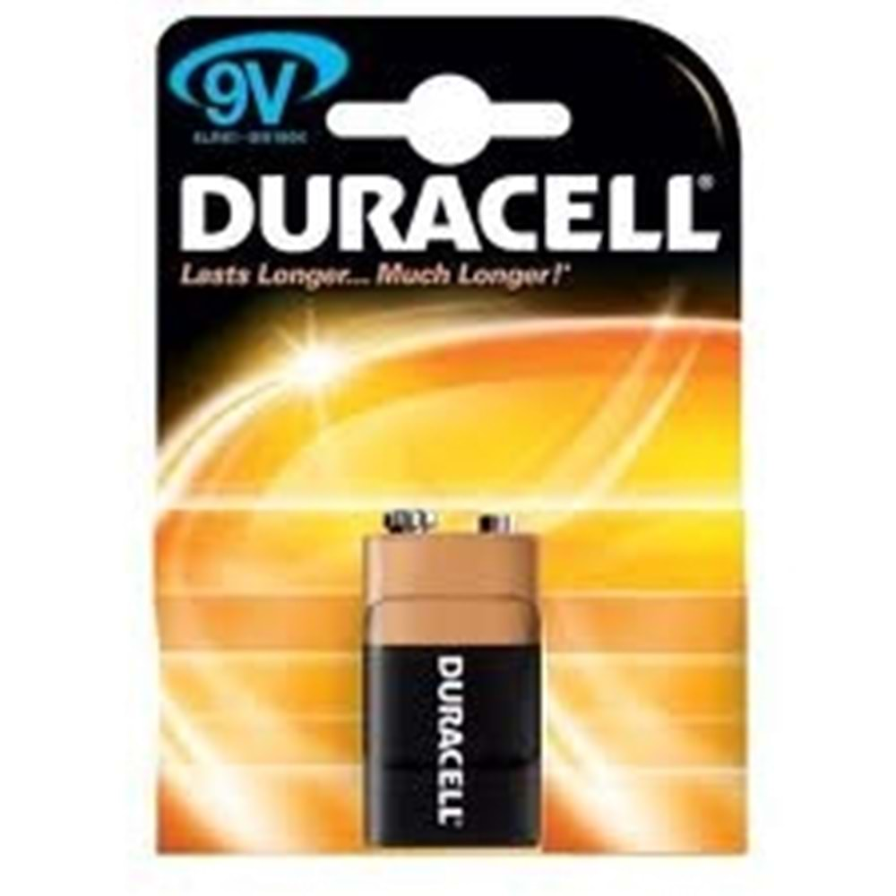 Duracell Alkalin 9 Volt Pil Tekli Paket Halinde