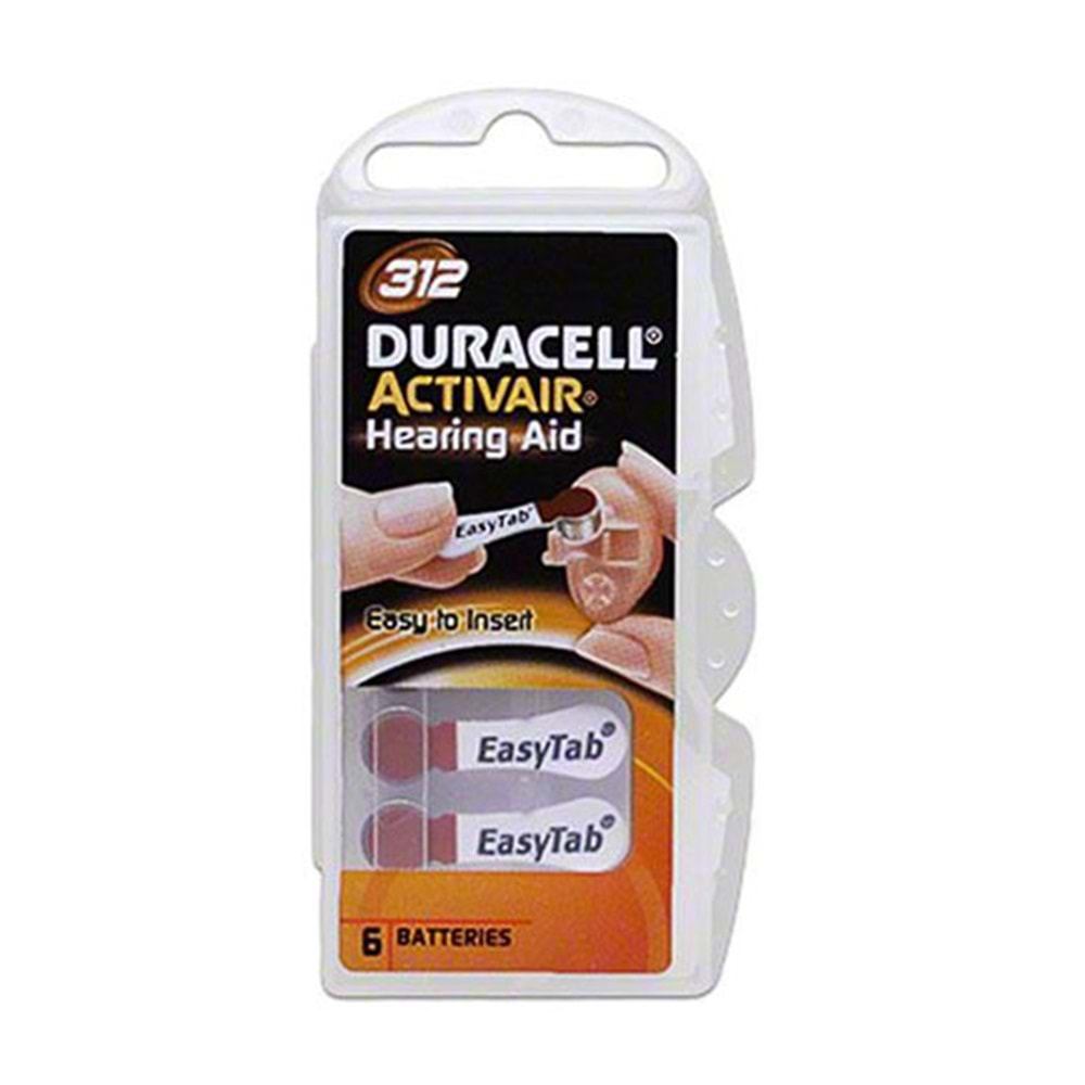 Duracell 312 Numara Kulaklık-İşitme Cihazı Pili - 6 Lı Paket Halinde