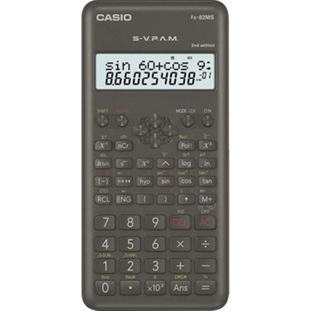 Casio FX-82MS 2. Versiyon 240 Fonksiyon Bilimsel Hesap Makinesi