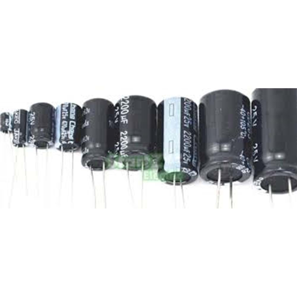 470MF 25V Kutuplu Kondansatör 5 Li Paket Halinde