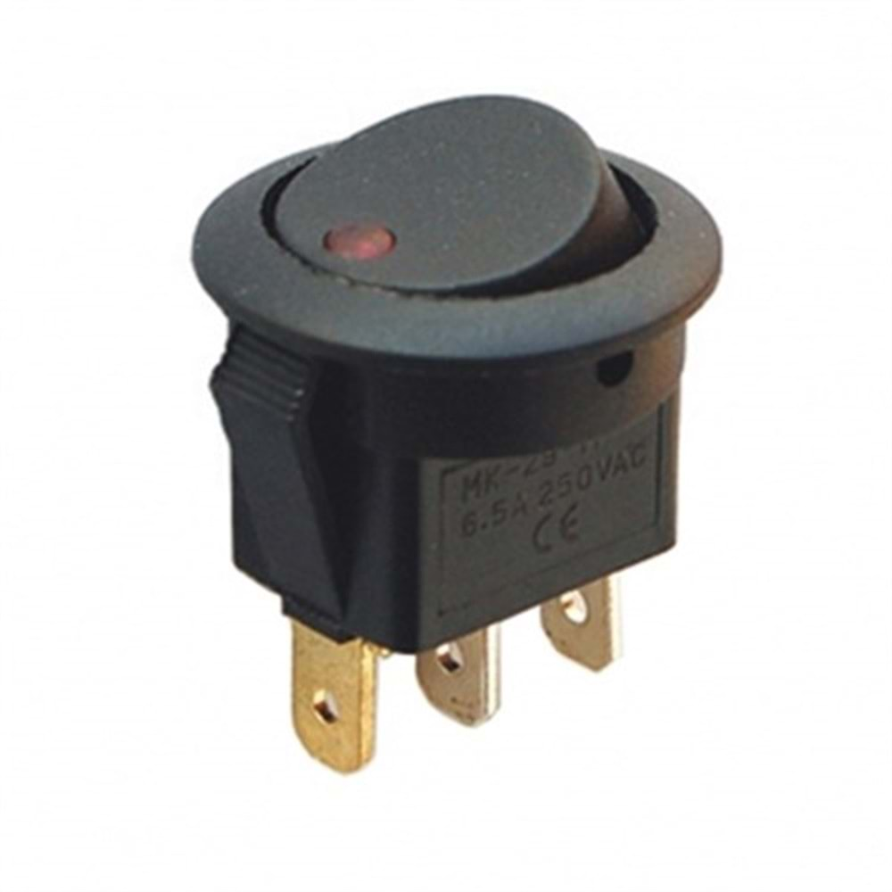 IC-132 Yuvarlak Nokta Işıklı Anahtar ON-OFF 3P 220 volt KCD1-8-101EN