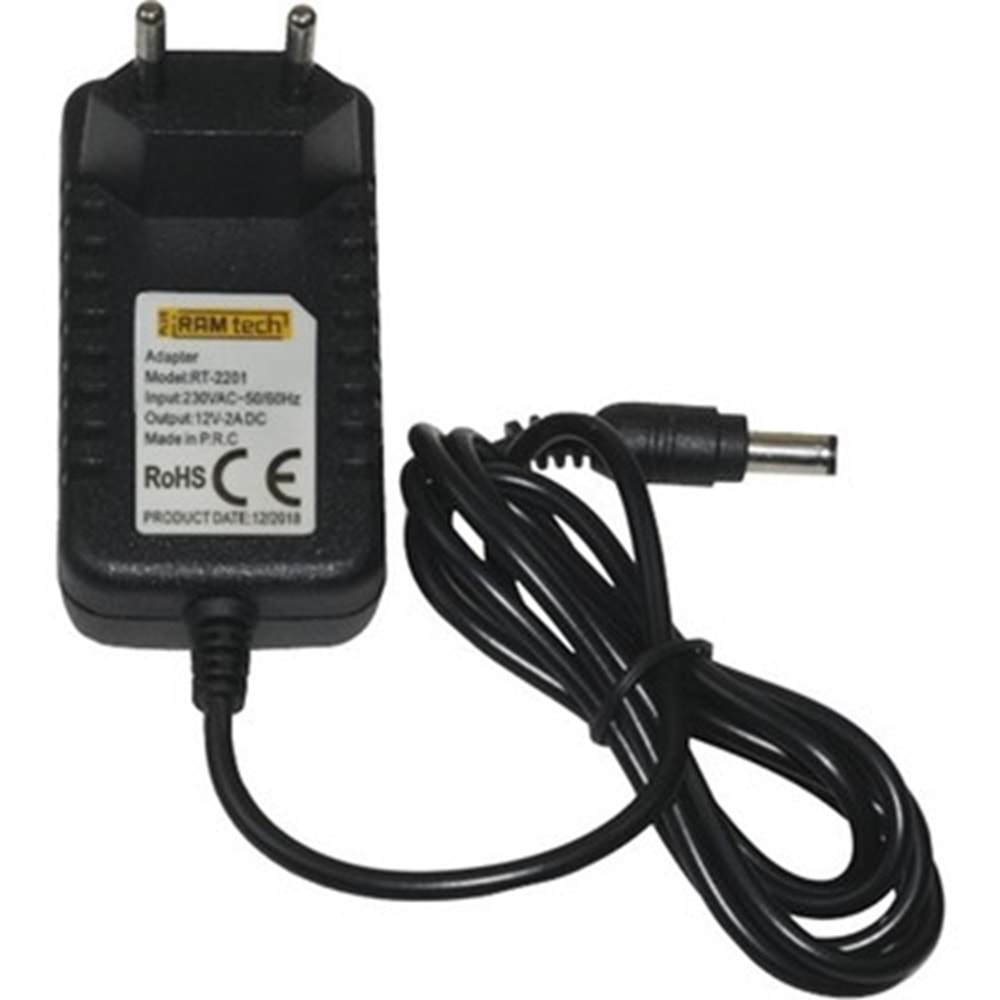 Moso 12 Volt 2 Amper 5.5mm x 2.5mm Plastik Kasa Adaptör