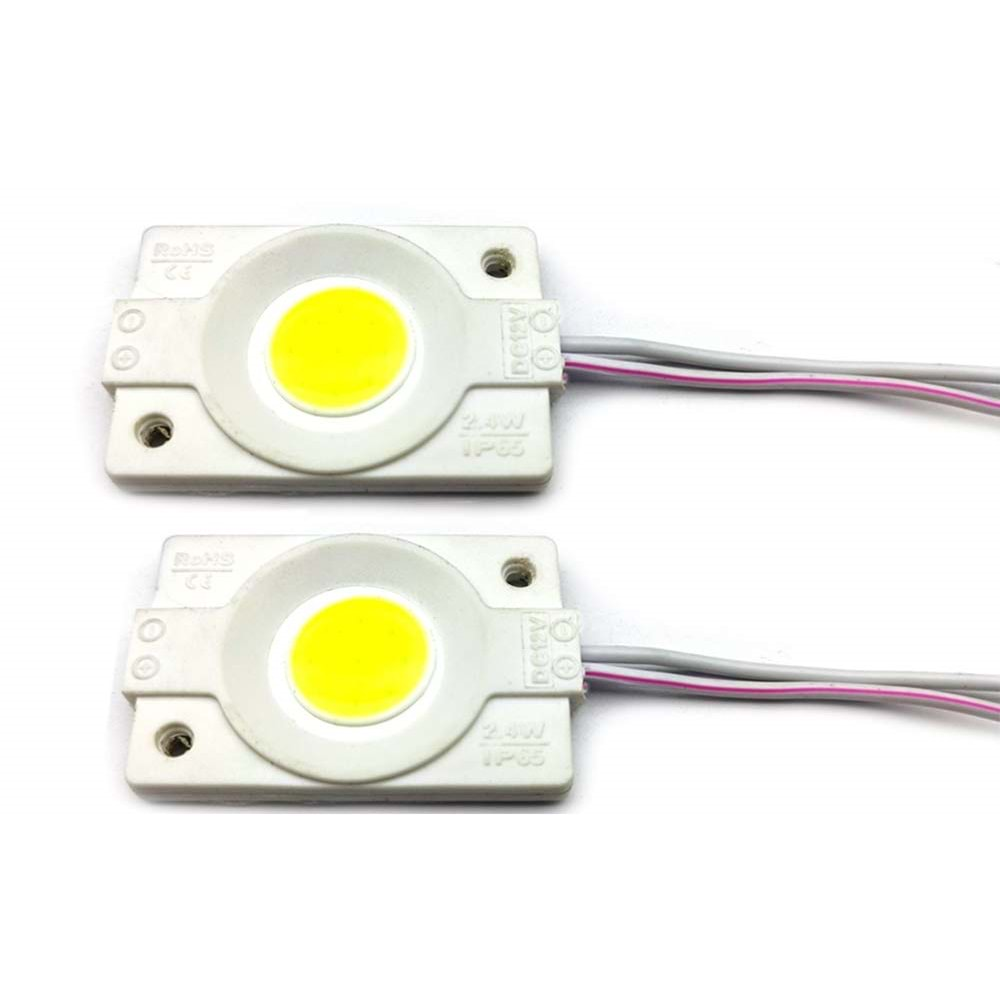 12 Volt 2.4 Watt 48x36mm Pembe Cob led