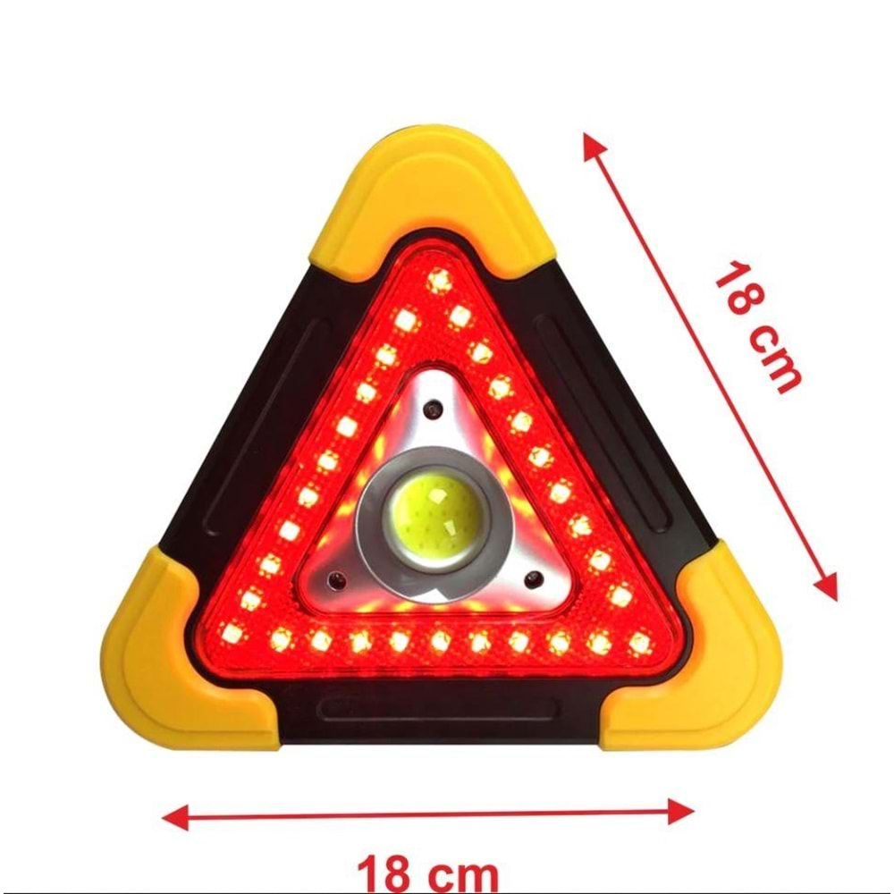 Starmax SM-8009 500 Lumen Solar Şarjlı Çok Fonksiyonlu Reflektör Işıklı İkaz Lambası