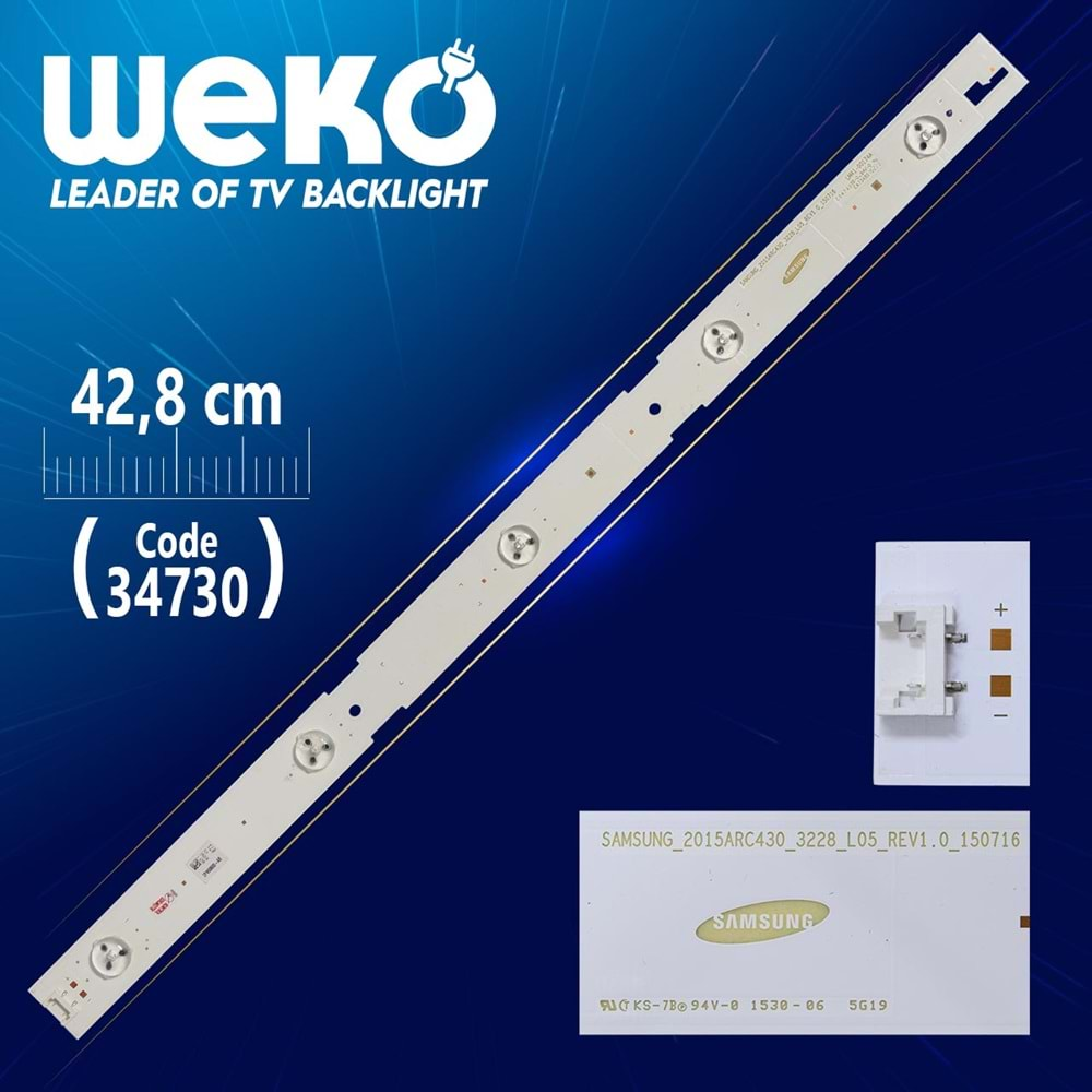 Weko 34730 Tv Ledi 47.8cm 5 LED=LCD234=LCD243=Tek Adet Satılır --B43L 6652 5B , B43L 5531 4W2, A43L 5531 4B2, A43L 6652 5B, 43 VLE 5537