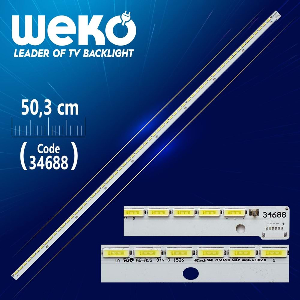 Weko 34688 VESTEL 40INCH SNB 7020PKG 60EA REV0.6 131219 50.3 Cm 60 Ledli Led Tv Bar=LCD519=Adet Olarak Satılır--40FA7100|