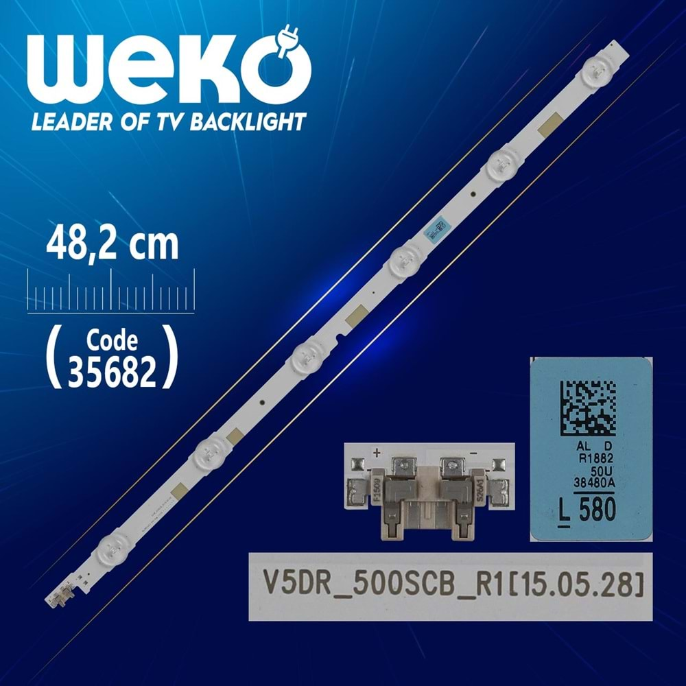 Weko 35682 V5DR_500SC_R1-56.4 Cm 7 Ledli Tv Led Bar=LED381=SET-2084=GEN392=35681=Adet Olarak Satılır--UE50JU6800, UE50JS7200U, UE50JS7200UXTK