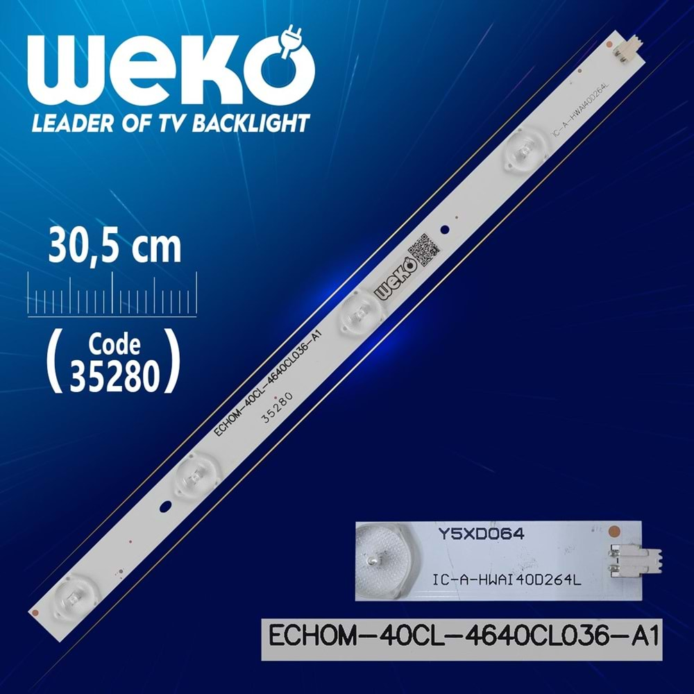 Weko 35280 IC-A-HWAI40D264L-Y5XD064-ECHOM-40CL-464OCLO36-A 1-4 LEDLİ 30.5 CM=35291=Tek Adet Satılır--PREMIER PR40A50