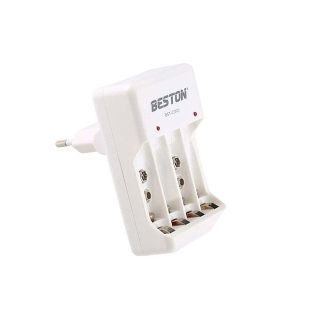 Beston BST-C802 (2 - 4 Adet AA/AAA * 1 - 2 Adet 9 Volt) Pil Şarj Adaptörü