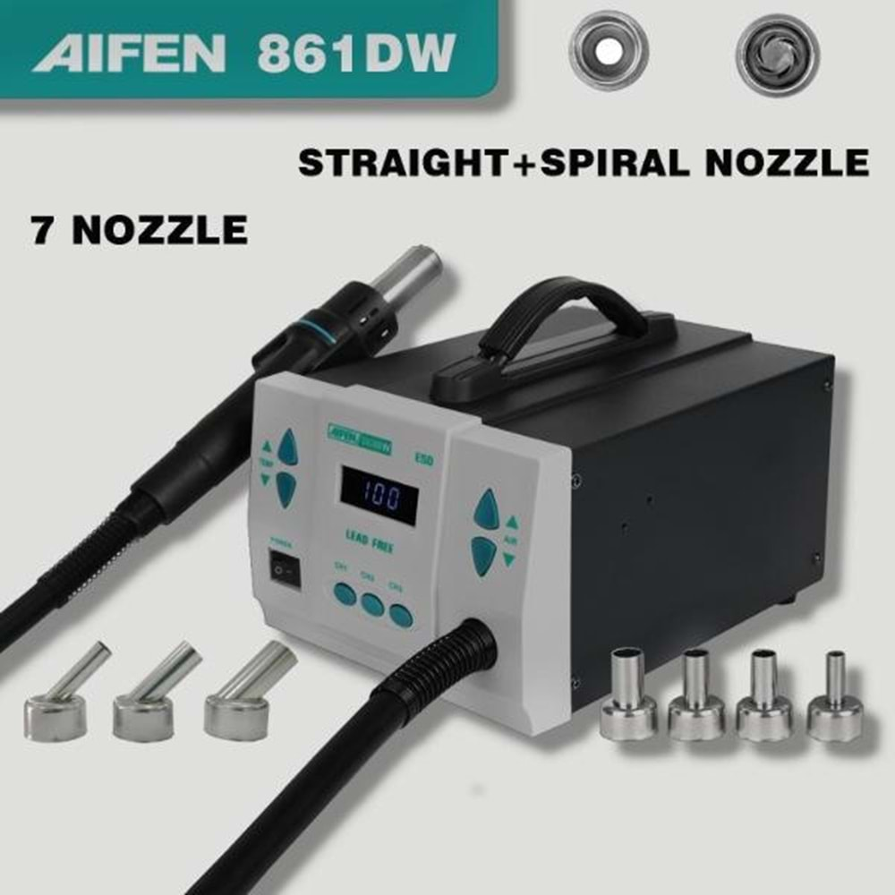 Aifen 861DW 100°C-500°C/212°F-932°F 700W Üfleme İstasyonu