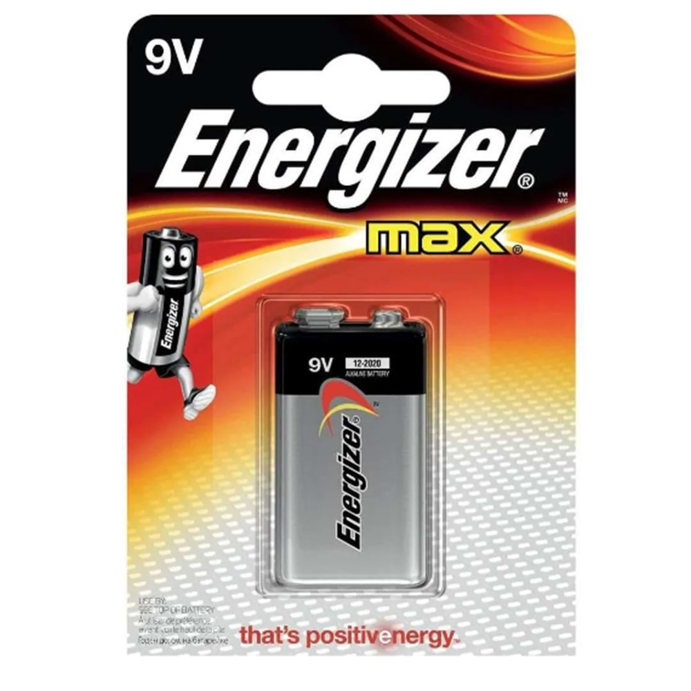 Energizer 9V-6LR61 UPN-168730 9V Alkalin Pil Tekli Paket Halinde