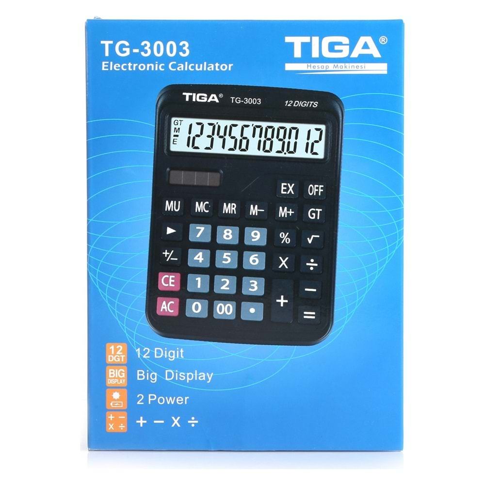 Tiga TG-3003 12 Haneli Masaüstü Hesap Makinesi