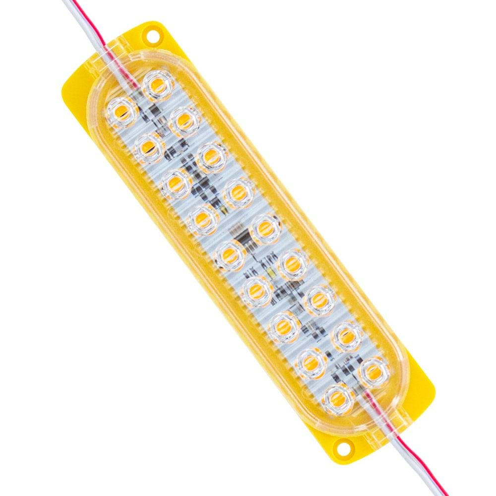 Powermaster 7519 12V 3.6W 69x16m Sarı Flaşlı Yanıp Sönen 2835 Modül Led