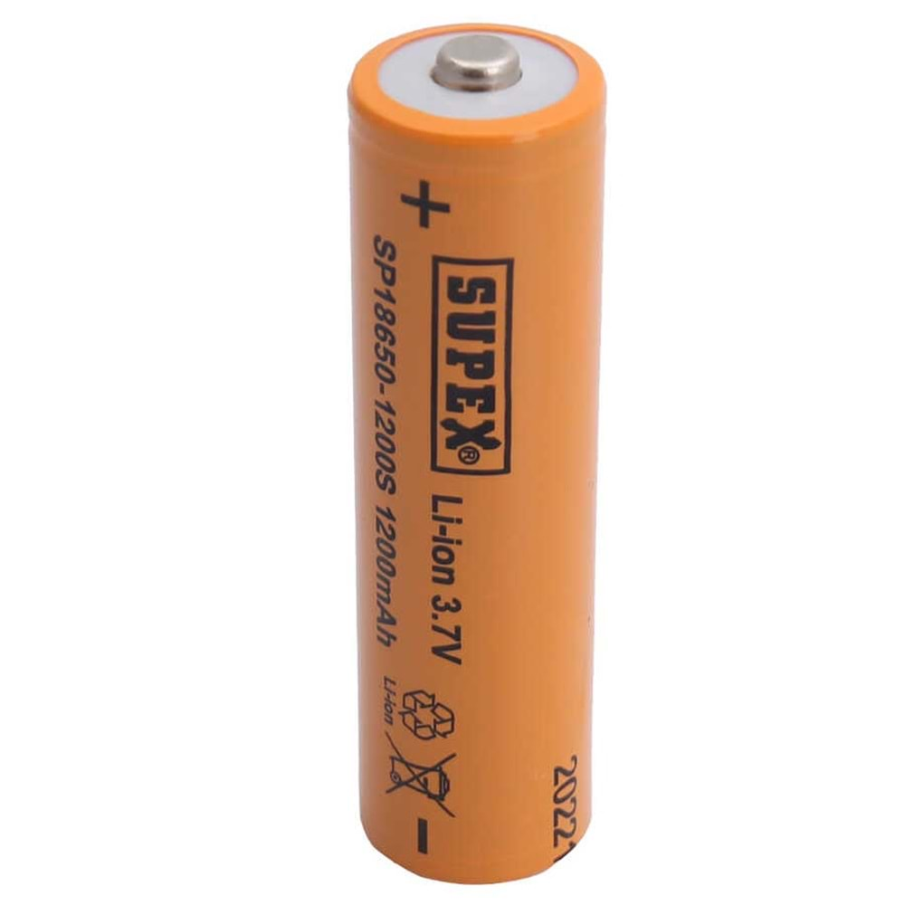 Supex SP18650-1200S 3.7 Volt 1200mAh Başlıklı Lityum Pil