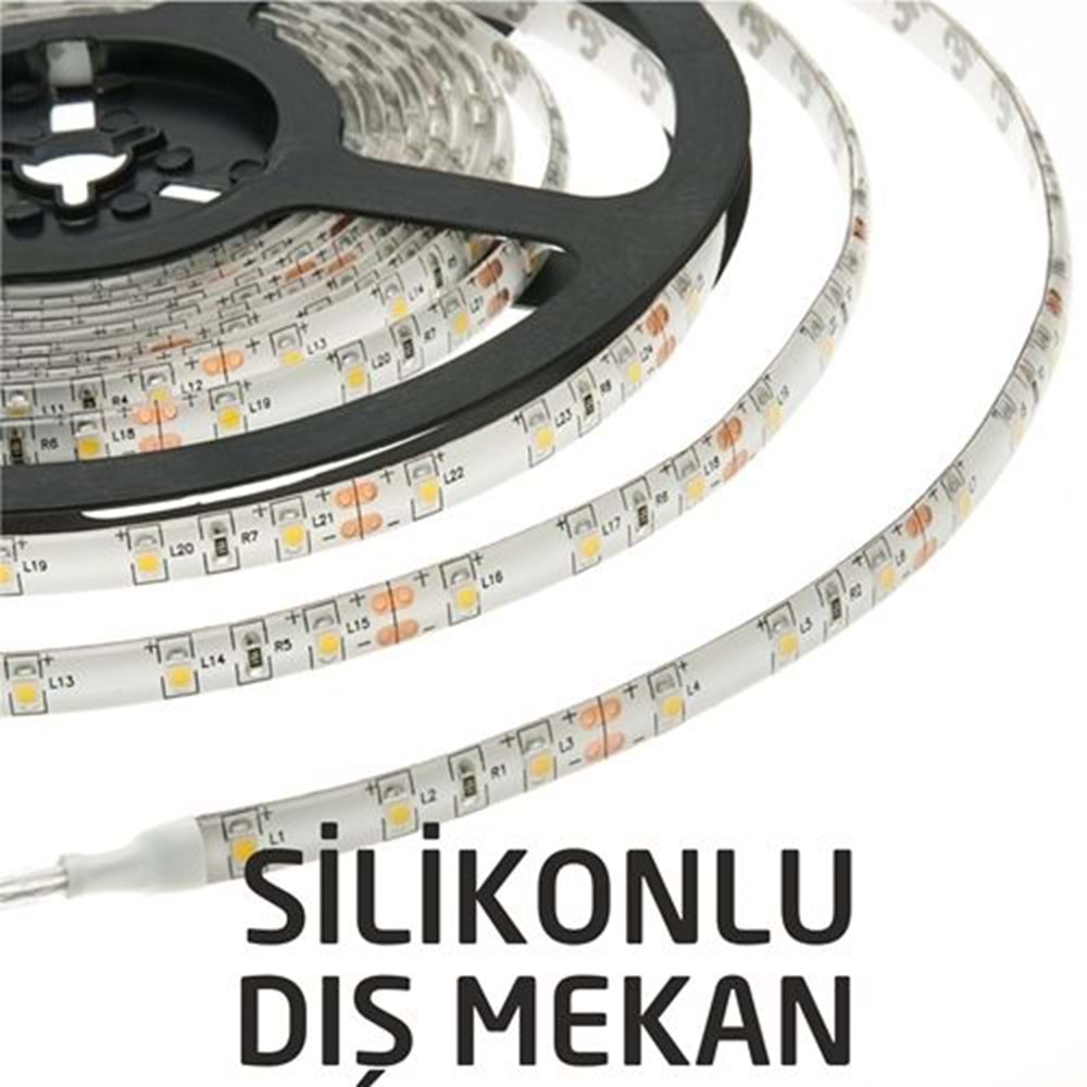 Hightek 12 Volt 3528 Rgb 60 Led Silikonlu Dış Mekan Şerit Led -5 Metre