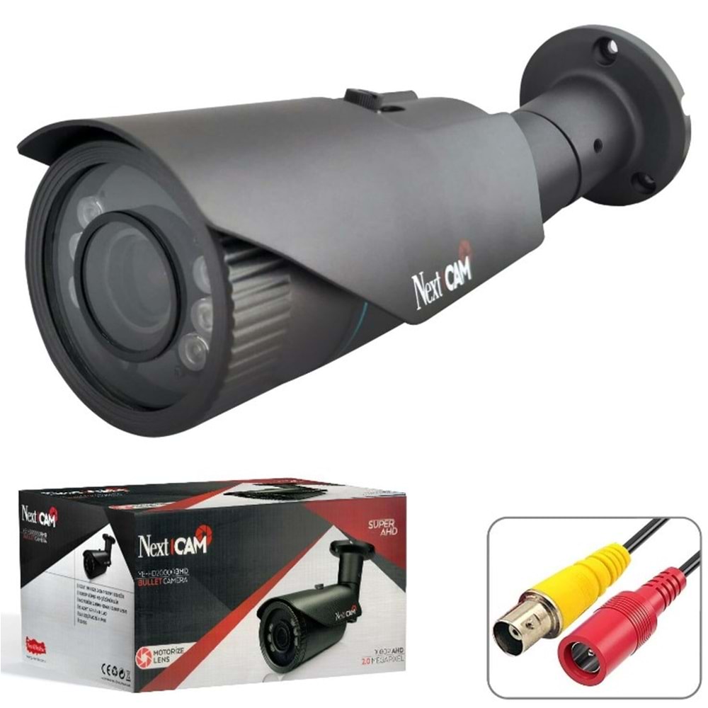 Nextcam YE-HD 20000 BMD 2.8/12 Varifocal Motorize Bullet Kamera 2MP