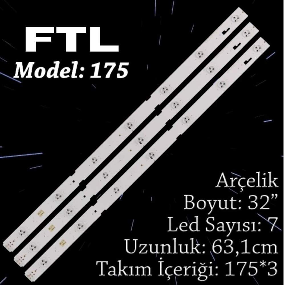 Fully FTL SET-175 SAMSUNG 32 INC 3 ADET (SET) TV LED BAR( MLD636x3 Arçelik 32