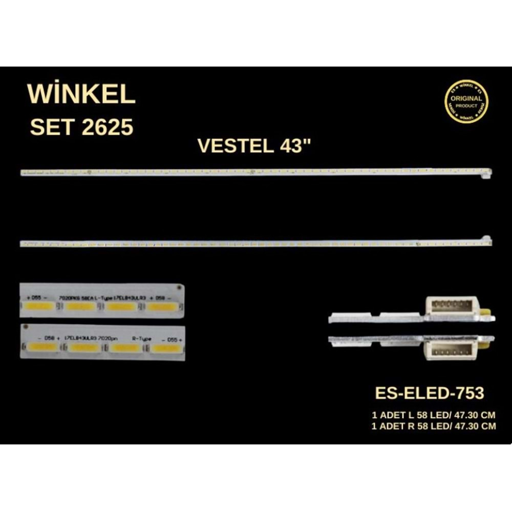 Winkel SET-2625 ELED 753 2 PARÇA ELED Vestel 43