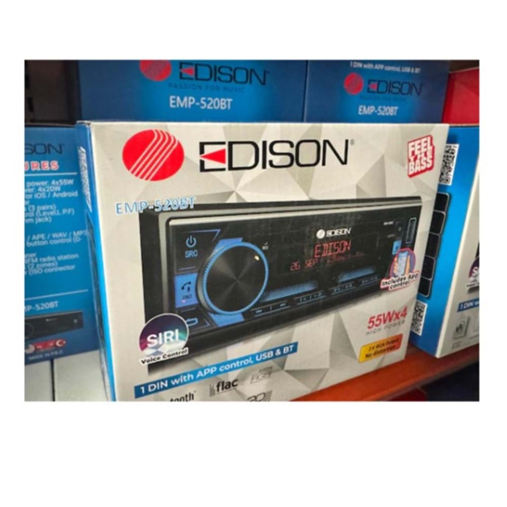 Edison EMP-520BT Usb Aux Bluetooth Radio Fm 4x55 Watt Oto Teyp