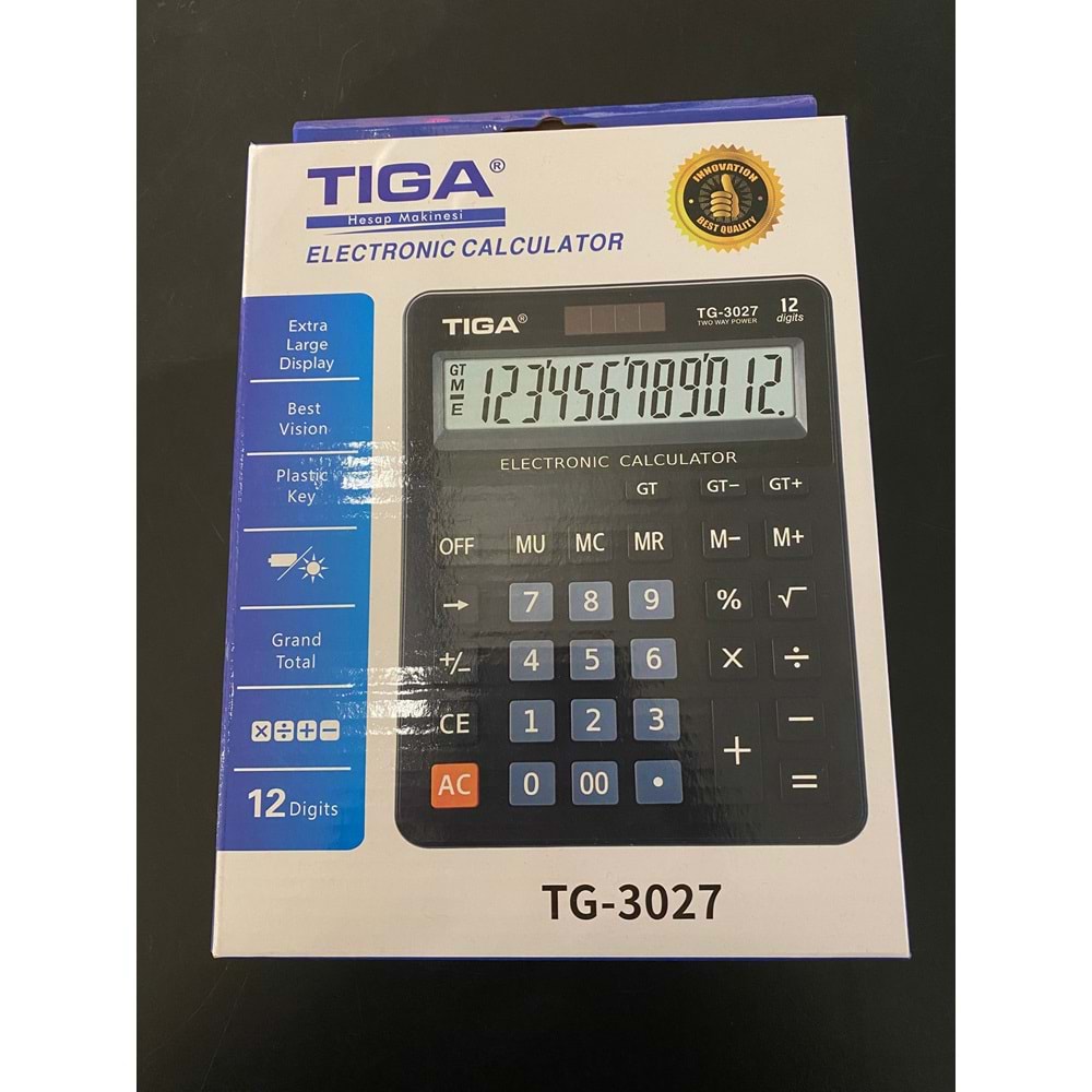 Tiga TG-3027 12 Haneli Masaüstü Hesap Makinesi