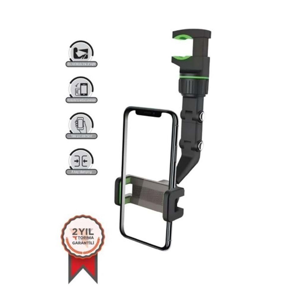 Torima JX14 360° Telefon Tutucu Dikiz Aynası Evrensel 360° Dönen Araba Telefon Tutucusu