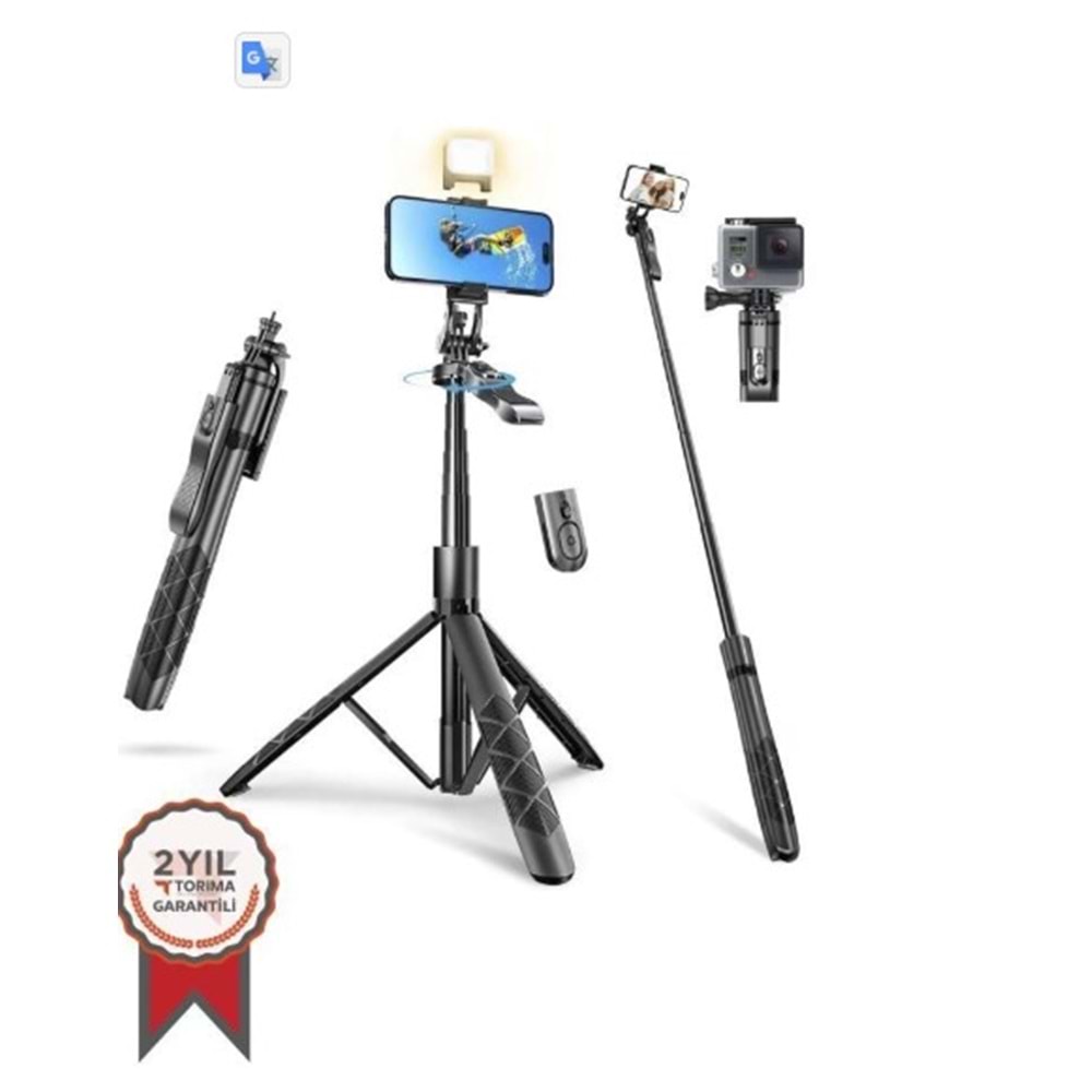 Torima L16 Çok Amaçlı Tripod Selfie Kumandalı 153 cm Anroid İos Go Pro Uyumlu