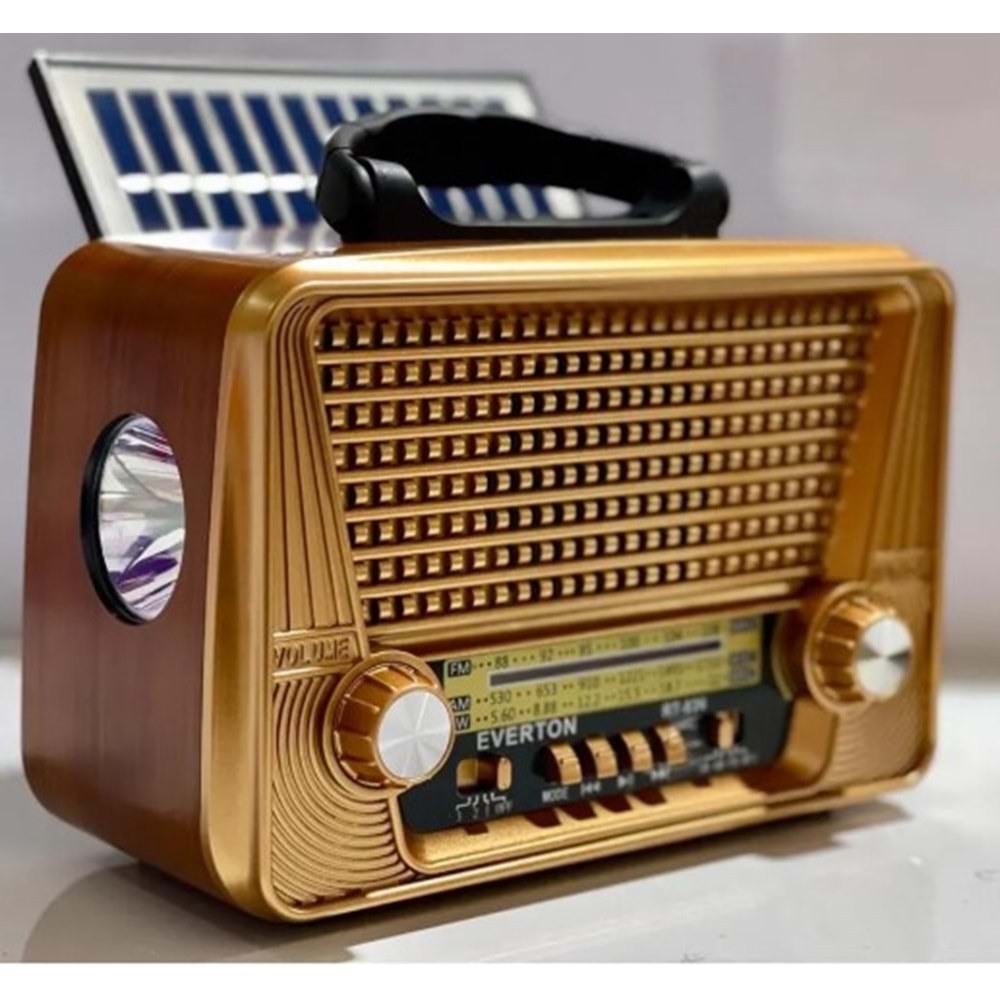 Everton RT-836 Güneş Enerjili SD-Fm-Bluetooth Şarjlı Radyo
