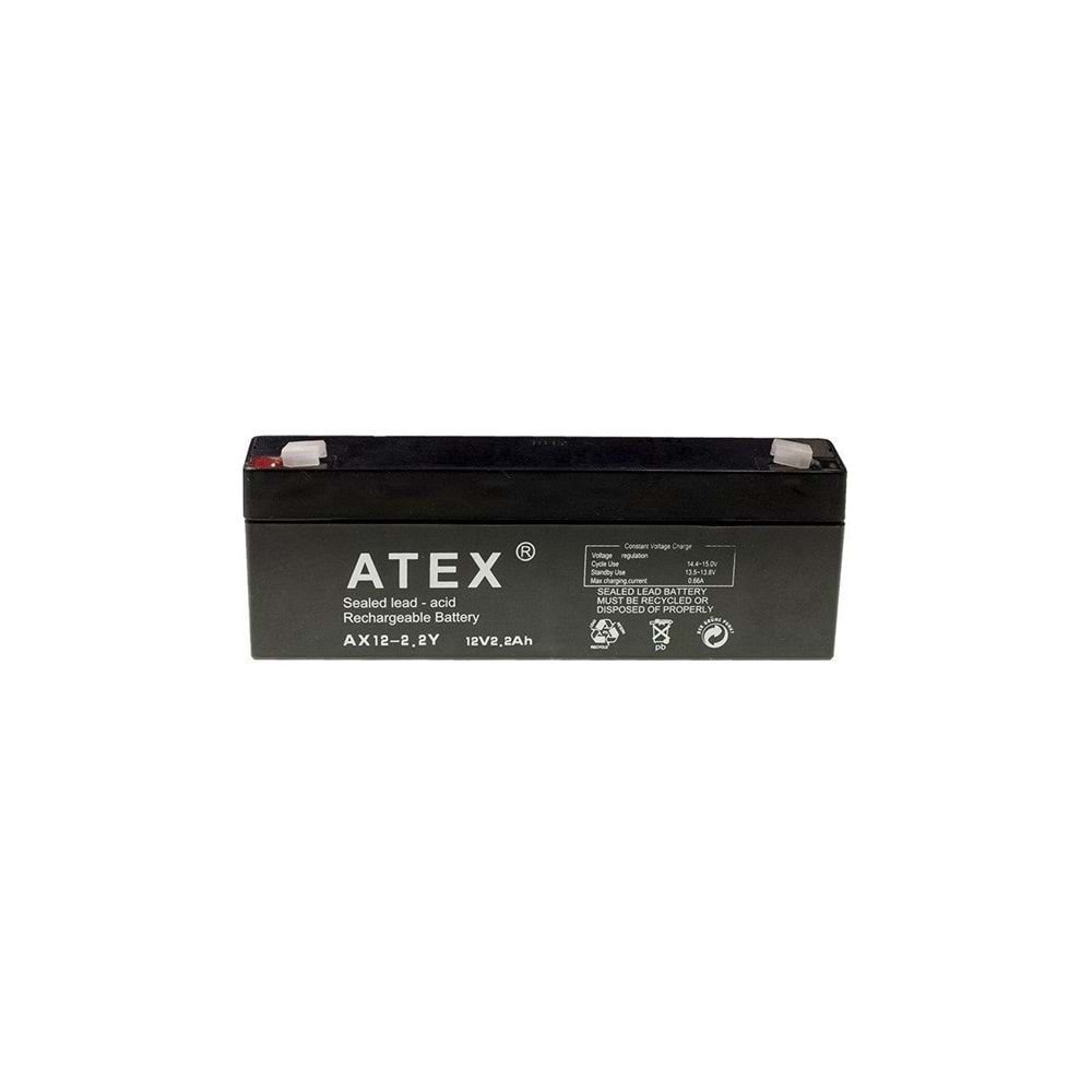 Atex AX12-2.2Y 12 Volt 2.2 Amper 70x46x101mm Kuru Yan Akü