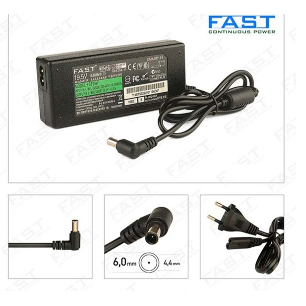 Fast C145 19V 4.74A 90W 6*4.4mm L Tip Notebook Şarj Adaptörü