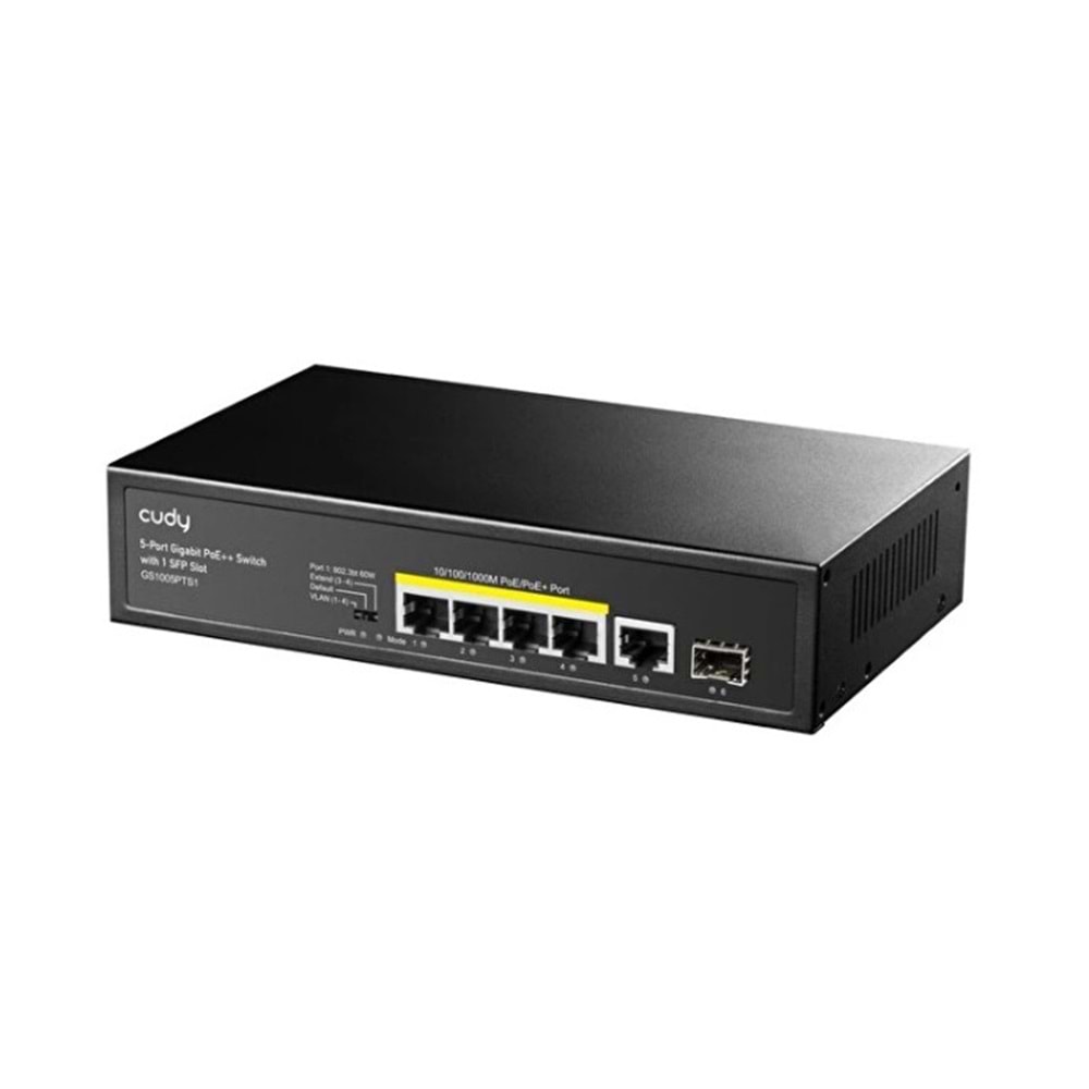Cudy GS1005PTS1 1 Port Gigabit+ 4 Port Gigabit 120 W PoE+1 Port SFP Gigabit Metal Switch