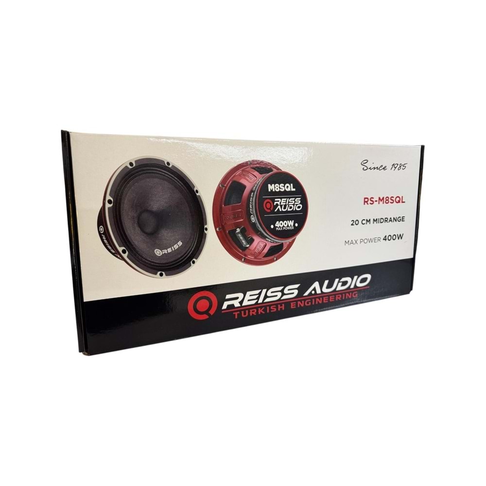 Reiss Audio RS-M8SQL 20cm Midrange 400 Watt Max Power + 175 Watt RMS Power 2 Li Paket Halinde