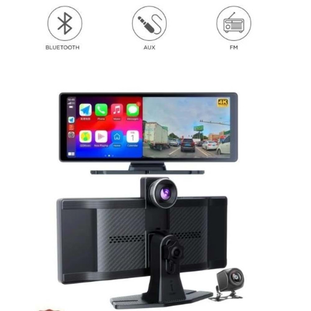 Torima T94C41 Wifi Bluetooth 4K Carplay Ön-Arka Araç Kamerası
