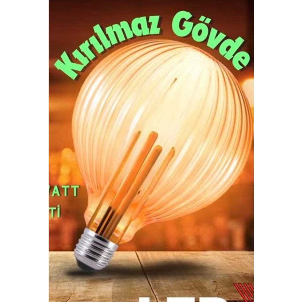 Led-X M-1206MK 4.5W Kırılmaz Gövde Amber Rustik Ampul
