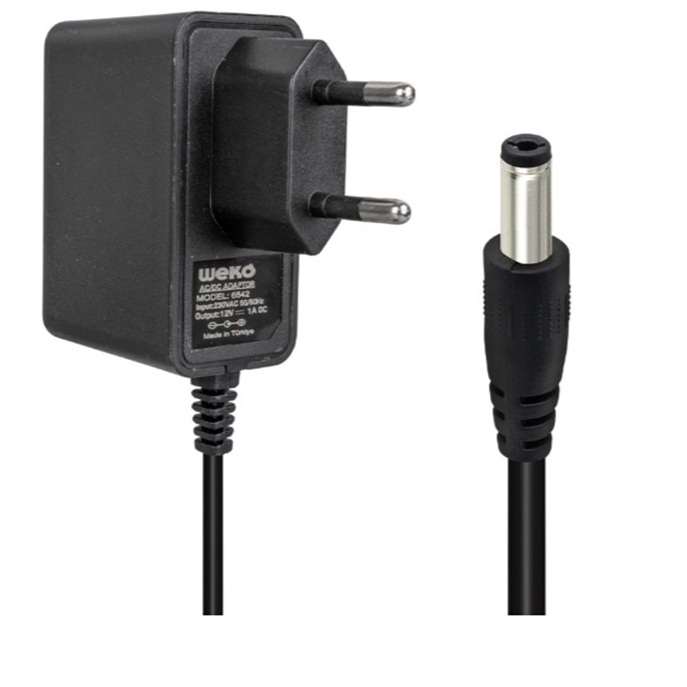 Weko 6542 12 Volt 1 Amper Plastik Kasa Priz Tip Adaptör