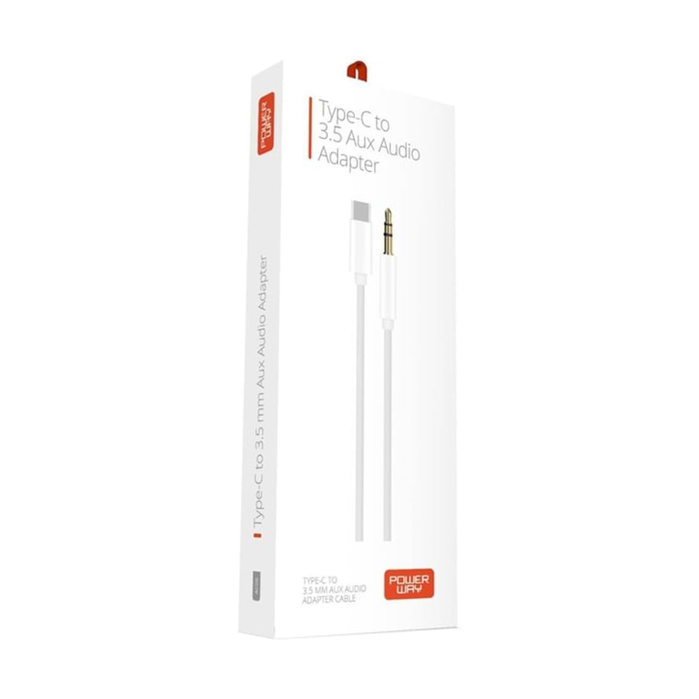 Powerway AC06 Type-C to 3.5mm Erkek Aux Dönüştürücü Aux Çevirici