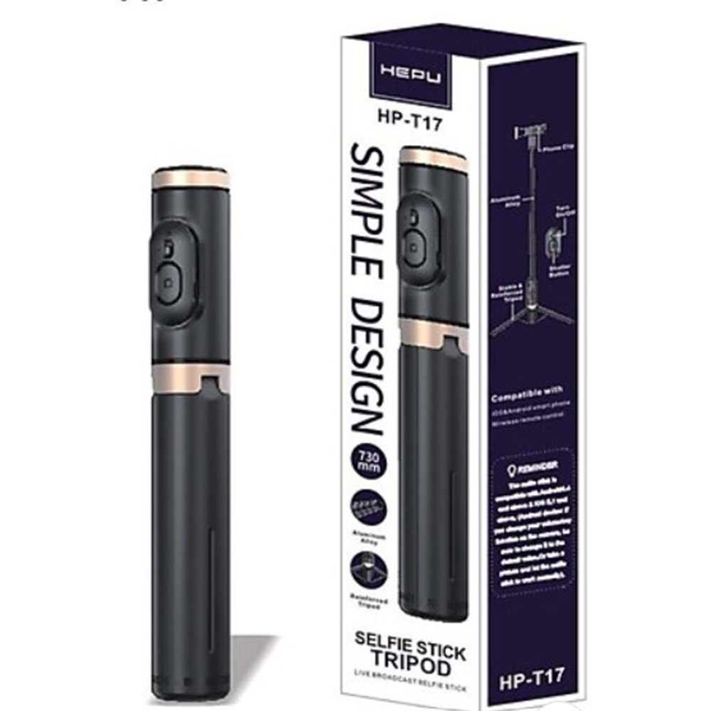Hepu HP-T17 Bluetooth Kumanda Tripod Selfie Çubuğu