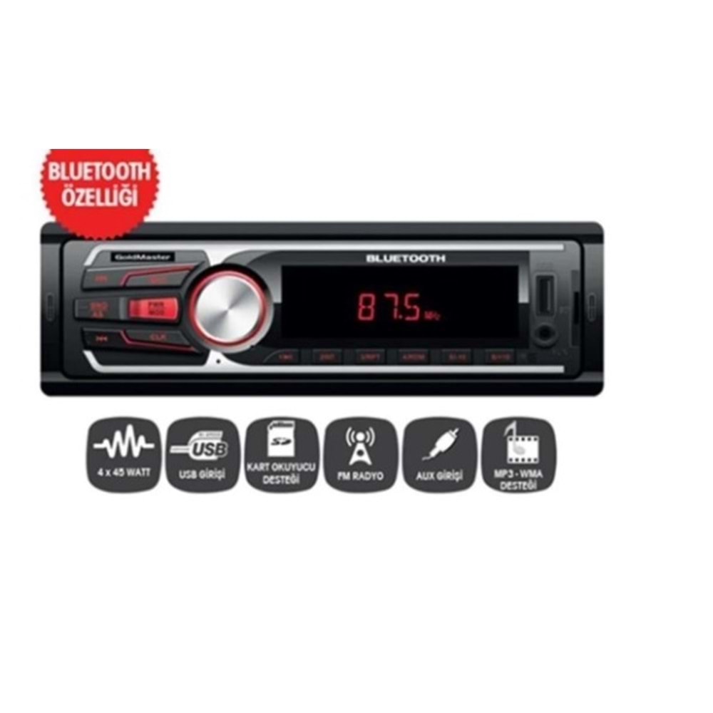 Goldmaster SD-2118 4x45 Watt Aux-Usb-Sd-Fm Destekli Oto Teyp