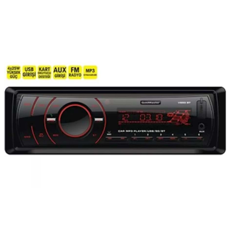 Goldmaster V850 4x45 Watt Aux-Usb-Sd-Fm Destekli Oto Teyp