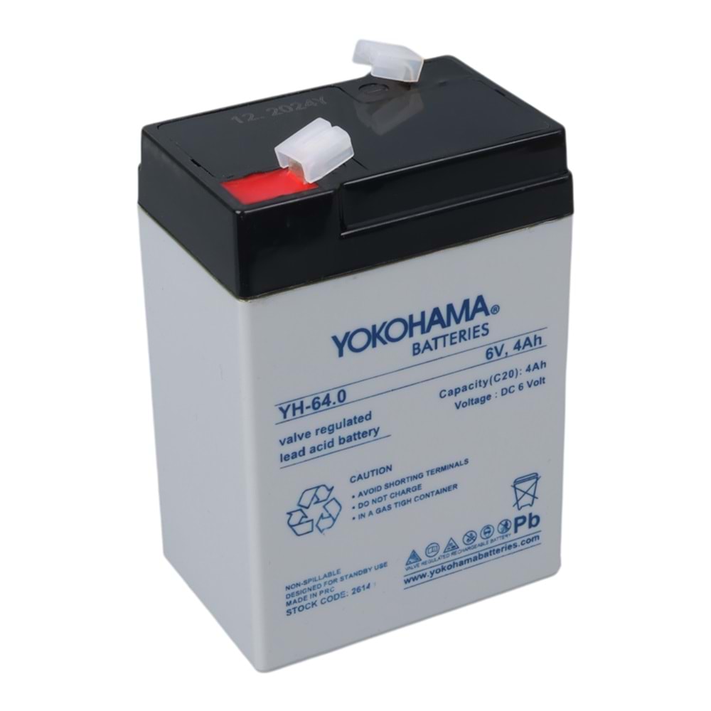 Yokohama 26149 YH-64.0 6 Volt - 4 Amper Işıldak Aküsü (70x48x101 mm)