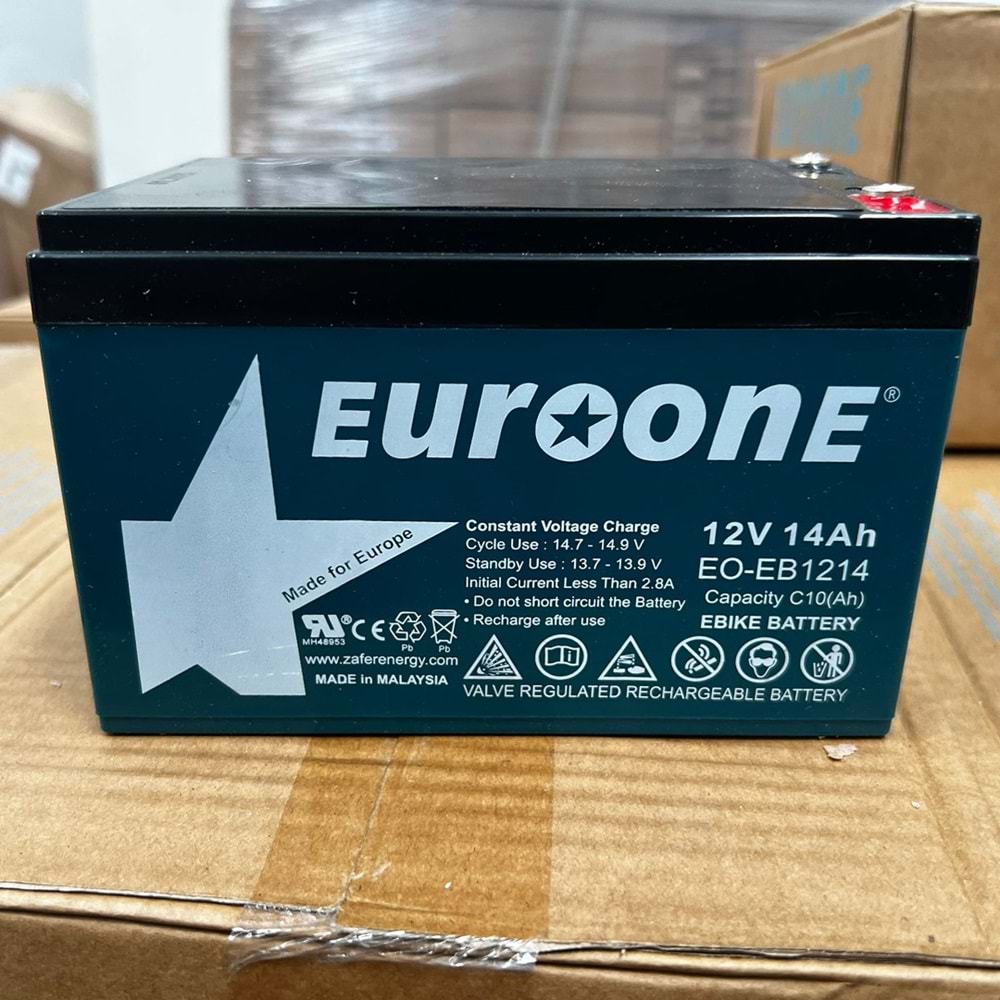 Euroone EO-EB1214 12 Volt - 14 Amper Elektrikli Bisiklet Aküsü (150x95x98 mm) Jel Akü 28333