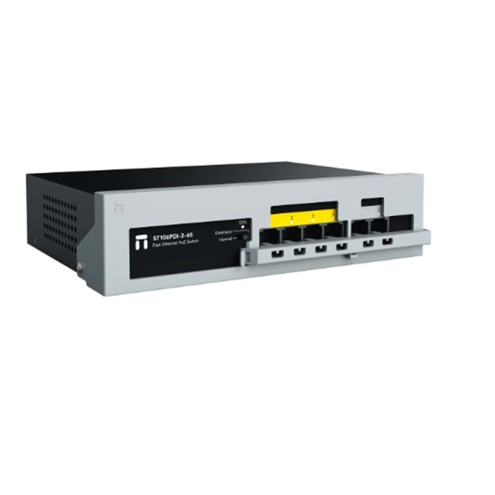 Stonet ST106PDI-2-65 6*10/100M 4 PoE Ports+2 Uplink Ports Emniyet Kilitli Fast Ethernet Switch