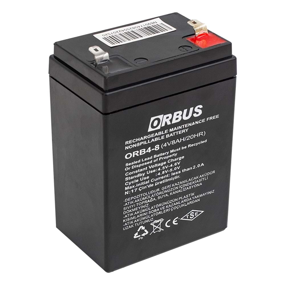 Orbus 13341 4 Volt 8 Amper Kuru Akü