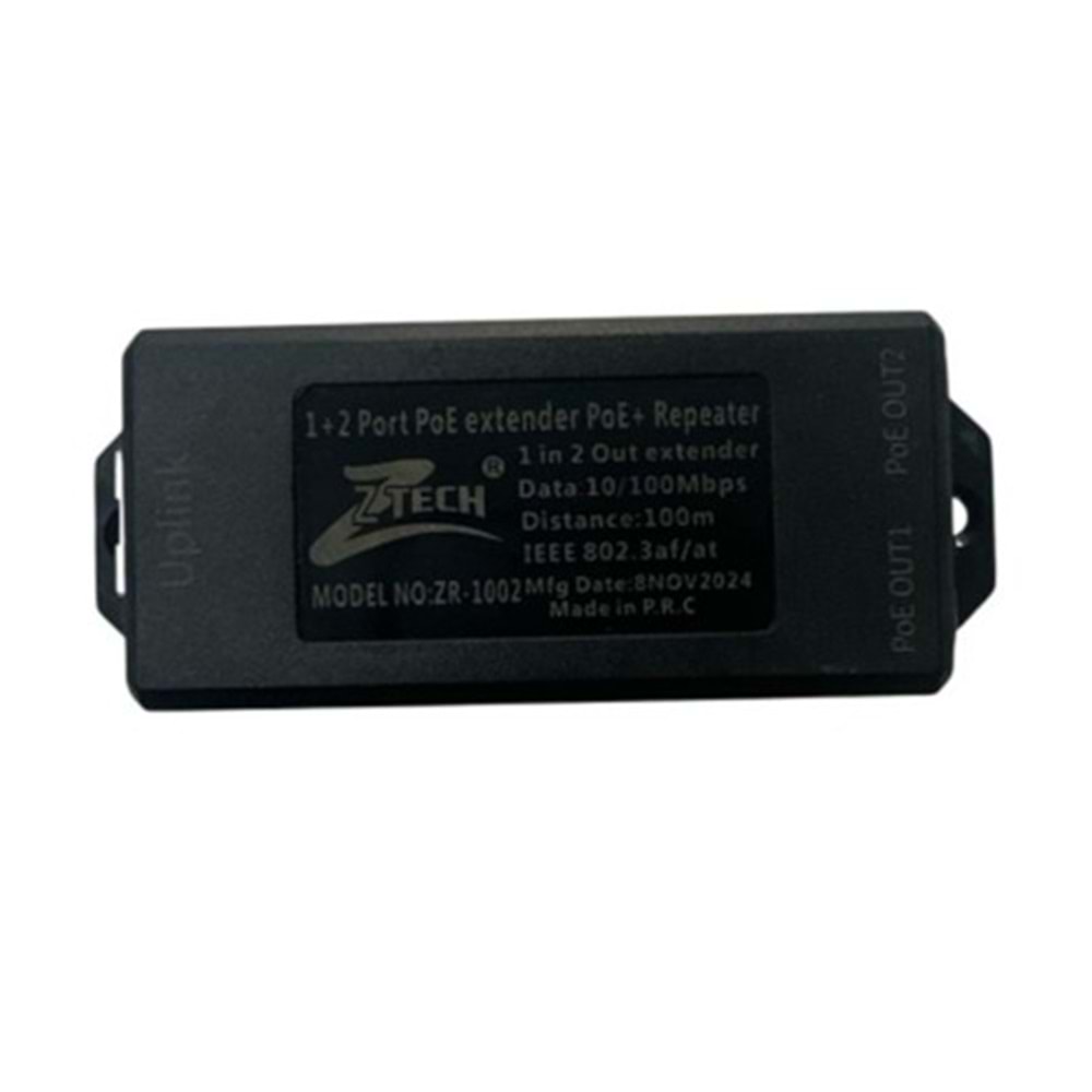 Ztech ZR-1002 30W 100 mt 1 in 2 out PoE Extender