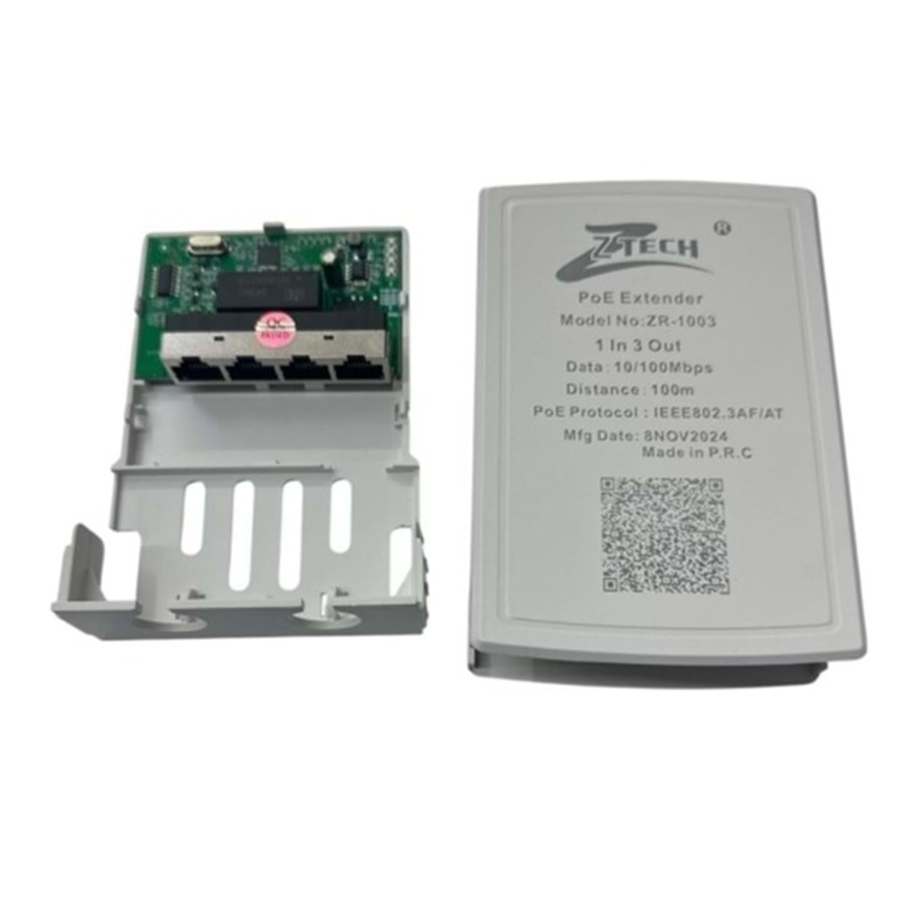 Ztech ZR-1003 30W 100 mt 1 in 3 out PoE Extender