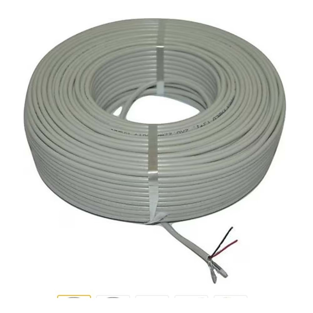Ztech ZR-1022 2+1 0.22 CCTV Yüksek Kalite Kamera Kablosu 100 Metre ( 1 TOP )