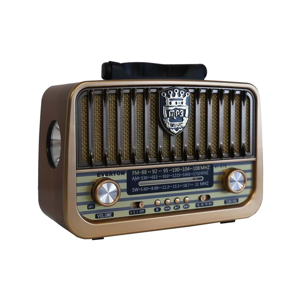 Everton RT-878 USB Aux SD Kart Girişli Bluetooth Destekli Nostaljik Radyo